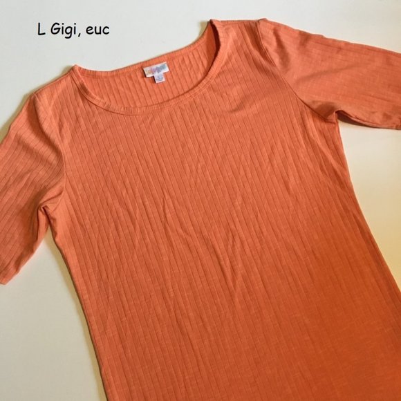 LuLaRoe Tops - L Lularoe Gigi top, ribbed orange